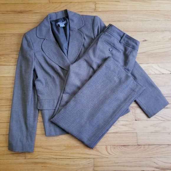 Ann Taylor Jackets & Blazers - Ann Taylor PETITE Pantsuit Brown Multi 4P